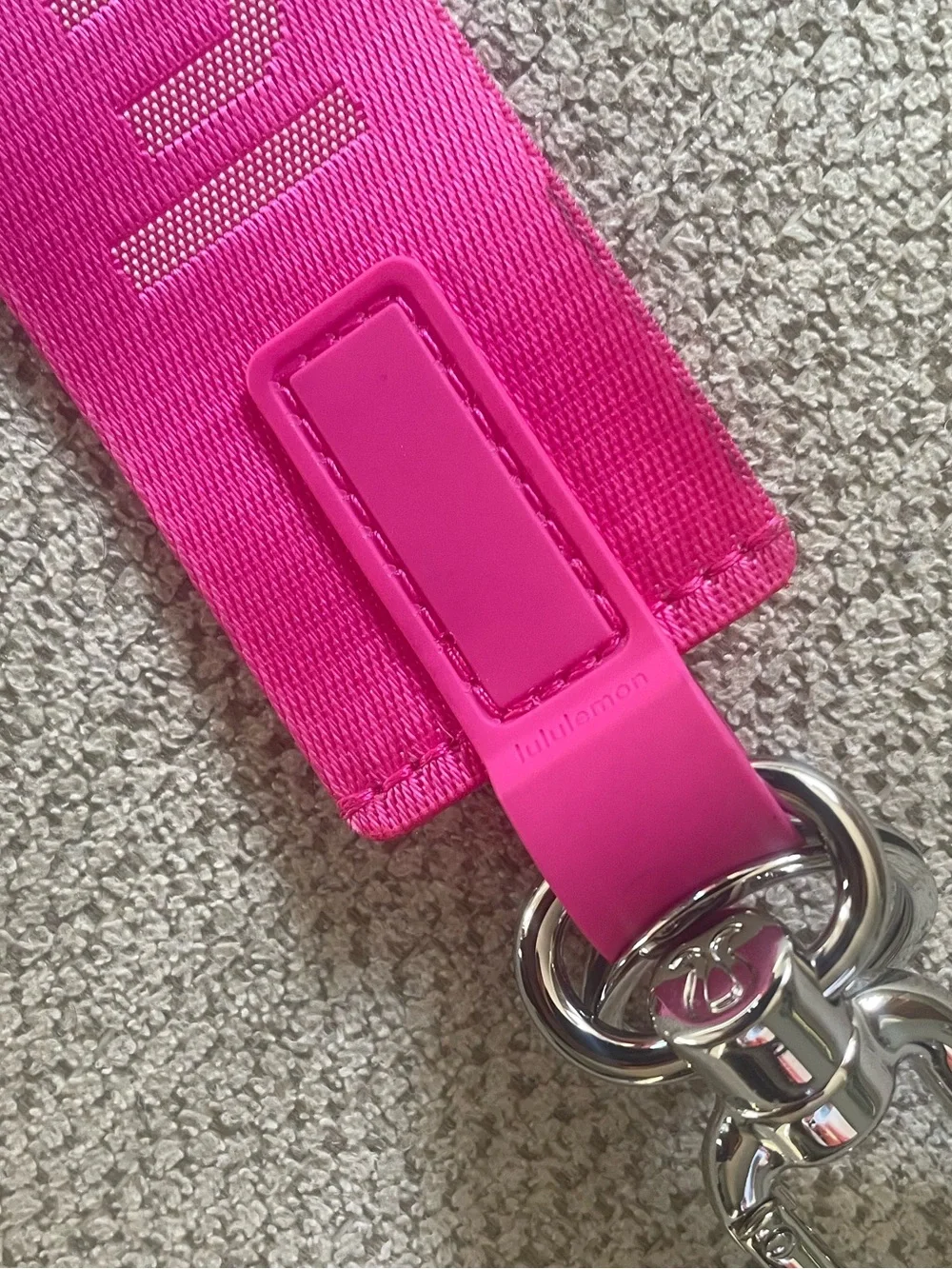 lululemon athletica Hot Pink Logo Strap Key Holder